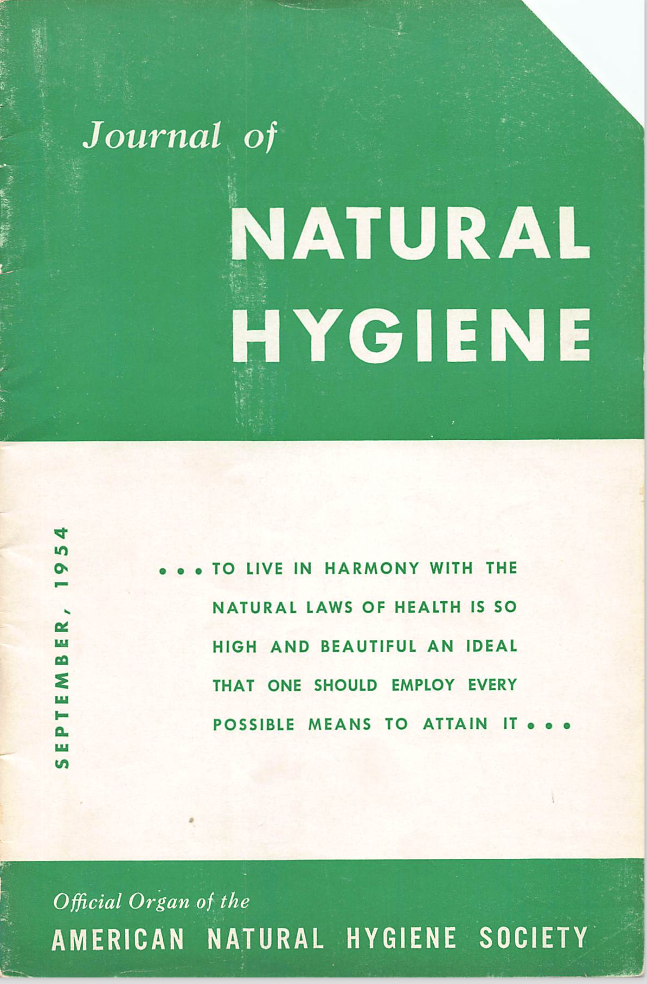 Journal of Natural Hygiene September 1954
